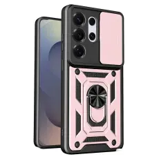 Samsung Galaxy S26 Ultra Skal CamShield Ring Hybrid Ros&eacute;guld