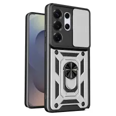 Samsung Galaxy S26 Ultra Skal CamShield Ring Hybrid Silver