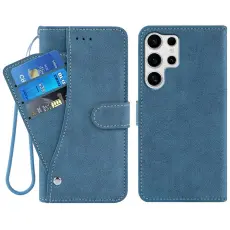 Samsung Galaxy S26 Ultra Fodral Multifunktionellt L&auml;der Bl&aring;