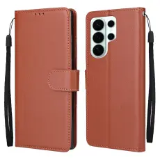 Samsung Galaxy S26 Ultra Fodral L&auml;der Brun