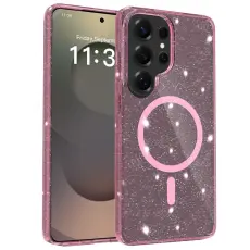 Samsung Galaxy S26 Ultra Skal MagSafe Glitter Rosa