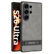 GKK Samsung Galaxy S26 Ultra Skal Kickstand L&auml;der Gr&aring;