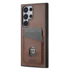 AZNS Samsung Galaxy S26 Ultra Skal Med Kortfack L&auml;der Brun