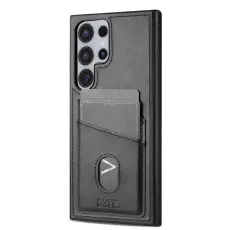 AZNS Samsung Galaxy S26 Ultra Skal Med Kortfack L&auml;der Svart