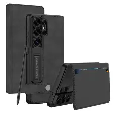 GKK Samsung Galaxy S26 Ultra Fodral Kickstand L&auml;der Svart