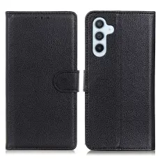 Samsung Galaxy S26 Fodral Litchi L&auml;der Svart