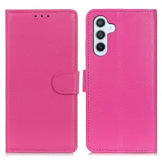 Samsung Galaxy S26 Fodral Litchi L&auml;der Rosa