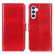 Samsung Galaxy S26 Fodral Crazy Horse L&auml;der R&ouml;d