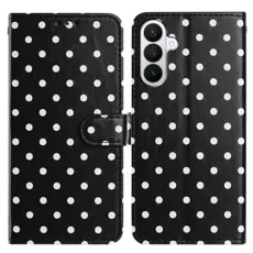 Samsung Galaxy S26 Plus Fodral Polka Dot L&auml;der Svart/Vit