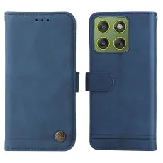 Motorola Edge 70 Fodral Skin Touch L&auml;der Bl&aring;