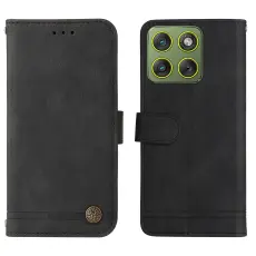 Motorola Edge 70 Fodral Skin Touch L&auml;der Svart