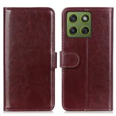 Motorola Edge 70 Fodral Crazy Horse L&auml;der Brun