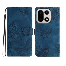 OnePlus 15 Fodral Med Fj&auml;ril Tryck Bl&aring;