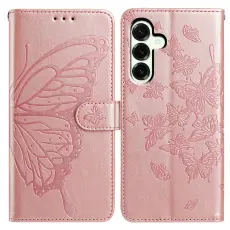 Samsung Galaxy A37 5G Fodral Med Fj&auml;ril Tryck Ros&eacute;guld