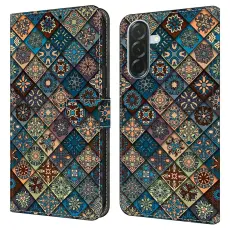 Samsung Galaxy A37 5G Fodral L&auml;der Mandala Blommor