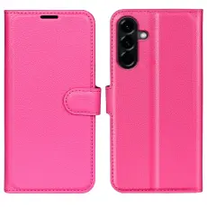 Samsung Galaxy A57 5G Fodral Litchi L&auml;der Rosa
