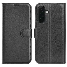 Samsung Galaxy A37 5G Fodral Litchi L&auml;der Svart