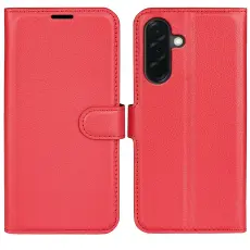 Samsung Galaxy A37 5G Fodral Litchi L&auml;der R&ouml;d