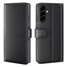 Samsung Galaxy A57 5G Fodral Premium &Auml;kta L&auml;der Svart