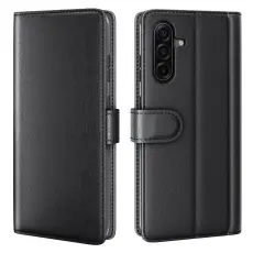 Samsung Galaxy A37 5G Fodral Premium &Auml;kta L&auml;der Svart