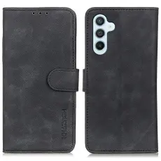 KHAZNEH Samsung Galaxy A57 5G Fodral Retro L&auml;der Svart