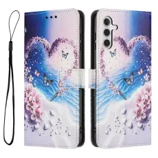 Samsung Galaxy A57 5G Fodral Med Tryck Hj&auml;rta / Fj&auml;rilar