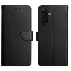 Samsung Galaxy A57 5G Fodral &Auml;kta L&auml;der Svart