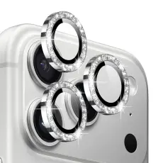 NORTHJO iPhone 17 Pro/17 Pro Max Linsskydd Glitter Silver