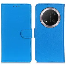 Honor Magic7 Lite Fodral Litchi L&auml;der Bl&aring;