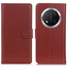 Honor Magic7 Lite Fodral Litchi L&auml;der Brun