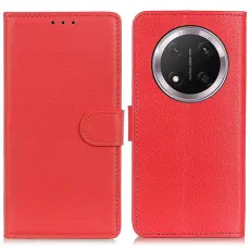 Honor Magic7 Lite Fodral Litchi L&auml;der R&ouml;d