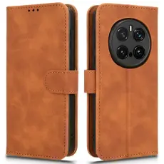 Honor Magic7 Pro Fodral L&auml;der Skin Feel Brun