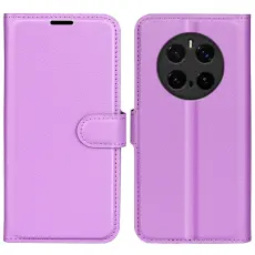 Honor Magic7 Pro Fodral Litchi L&auml;der Lila