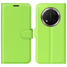 Honor Magic7 Lite Fodral Litchi L&auml;der Gr&ouml;n