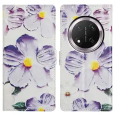 Honor Magic7 Lite Fodral Med Tryck Lila Blommor