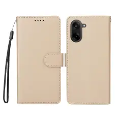 OnePlus Nord CE5 Pl&aring;nboksfodral L&auml;der Beige