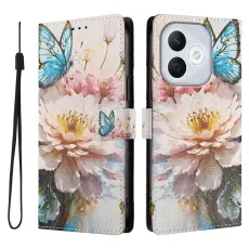 Honor 400 Lite Fodral Med Tryck Blommor / Fj&auml;ril