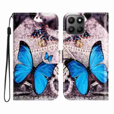 Honor 400 Smart Fodral Med Tryck Bl&aring; Fj&auml;ril