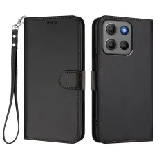 Motorola Moto G15 / G15 Power Fodral L&auml;der Svart