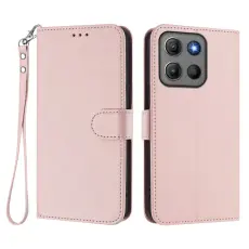 Motorola Moto G15 / G15 Power Fodral L&auml;der Rosa