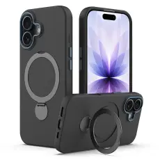 iPhone 17 Skal MagSafe Kickstand Hybrid Svart