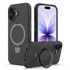 iPhone 16 Skal MagSafe Kickstand Hybrid Svart