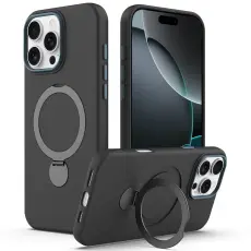 iPhone 16 Pro Skal MagSafe Kickstand Hybrid Svart