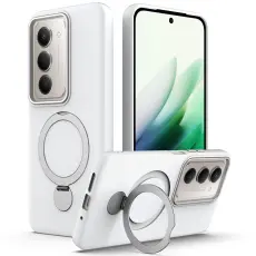 Samsung Galaxy S24 FE Skal MagSafe Kickstand Hybrid Vit