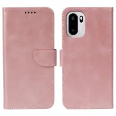 OnePlus 15R Pl&aring;nboksfodral L&auml;der Ros&eacute;guld
