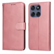 Motorola Edge 60 / 60 Pro / 60 Fusion Fodral L&auml;der Ros&eacute;guld