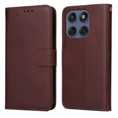 Motorola Edge 60 / 60 Pro / 60 Fusion Fodral L&auml;der Brun