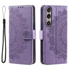 Sony Xperia 1 VII Fodral Mandala L&auml;der Lila