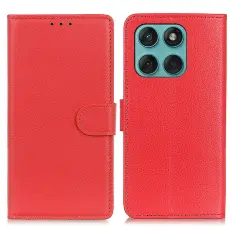 Motorola Edge 60 / 60 Fusion Fodral Litchi L&auml;der R&ouml;d