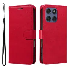 Motorola Edge 60 / 60 Pro / 60 Fusion Fodral L&auml;der R&ouml;d